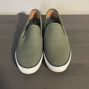Women's Seaside Perforated Slip-On Shoes Olive